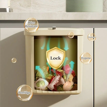 Wall-Mounted Under Sink Trash Can with Lid – 8.5L & 12L