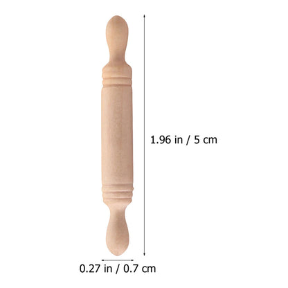 Miniature Wooden Rolling Pins for Dollhouse, Crafts & Pretend Play