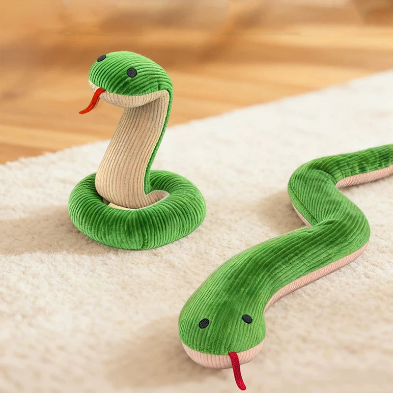 Interactive Plush Snake Dog Toy