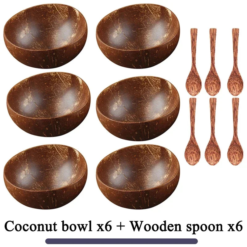 Handmade Natural Coconut Bowl Set