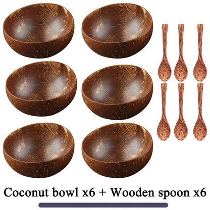 Handmade Natural Coconut Bowl Set