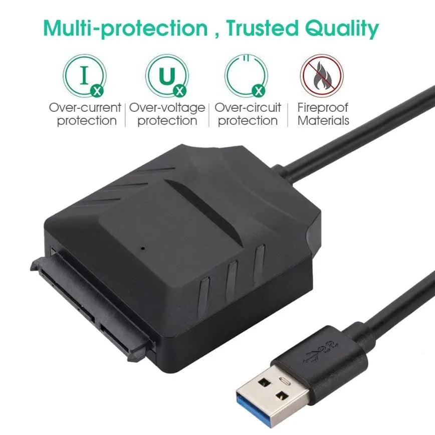 USB 3.0 to SATA Adapter Cable for 2.5" & 3.5" SSD/HDD