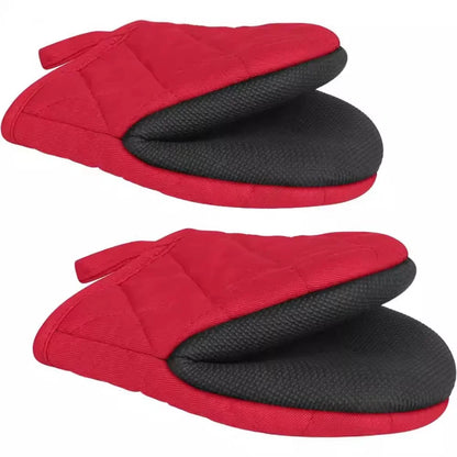 Heat-Resistant Short Oven Mitts