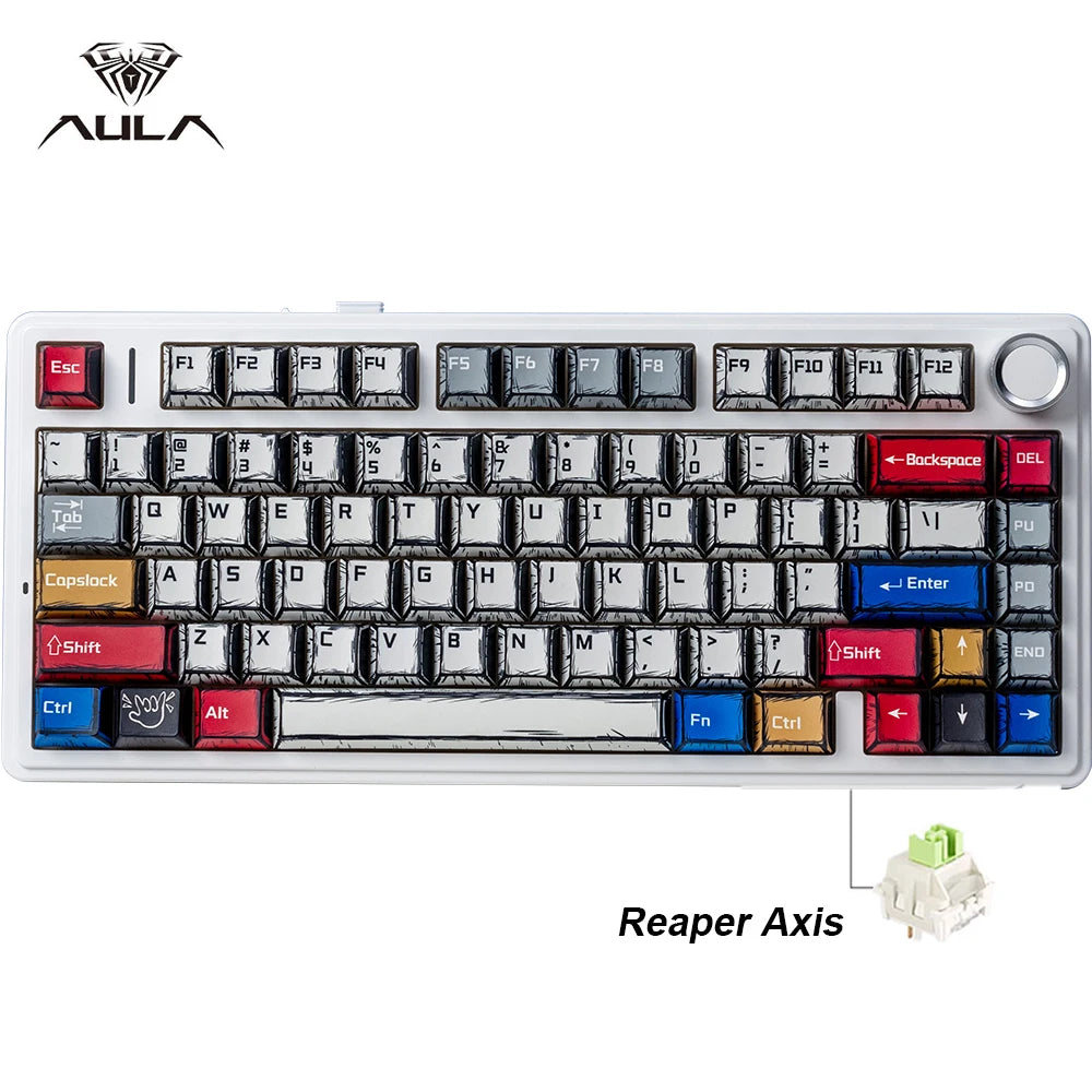RGB Hot-Swappable Gaming Keyboard with PBT Comic Keycaps