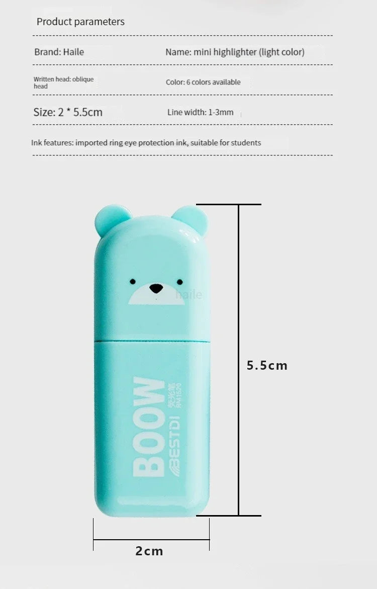 Cute Mini Pastel Highlighter Pen Set