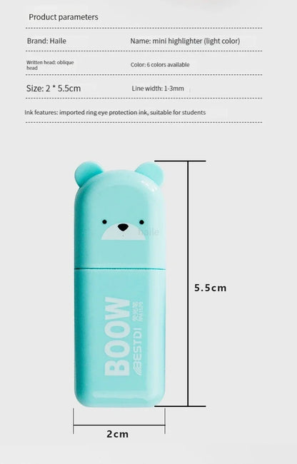 Cute Mini Pastel Highlighter Pen Set