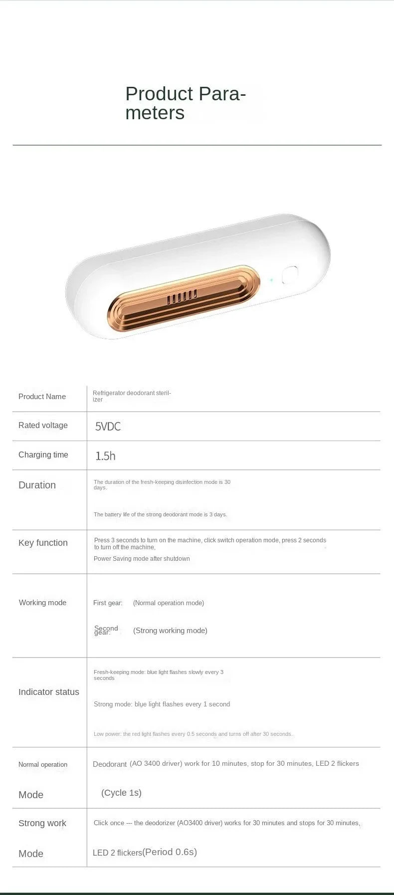 Refrigerator Deodorizer Air Purifier