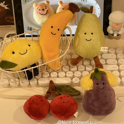 Cute Fruit & Vegetable Plush Keychain
