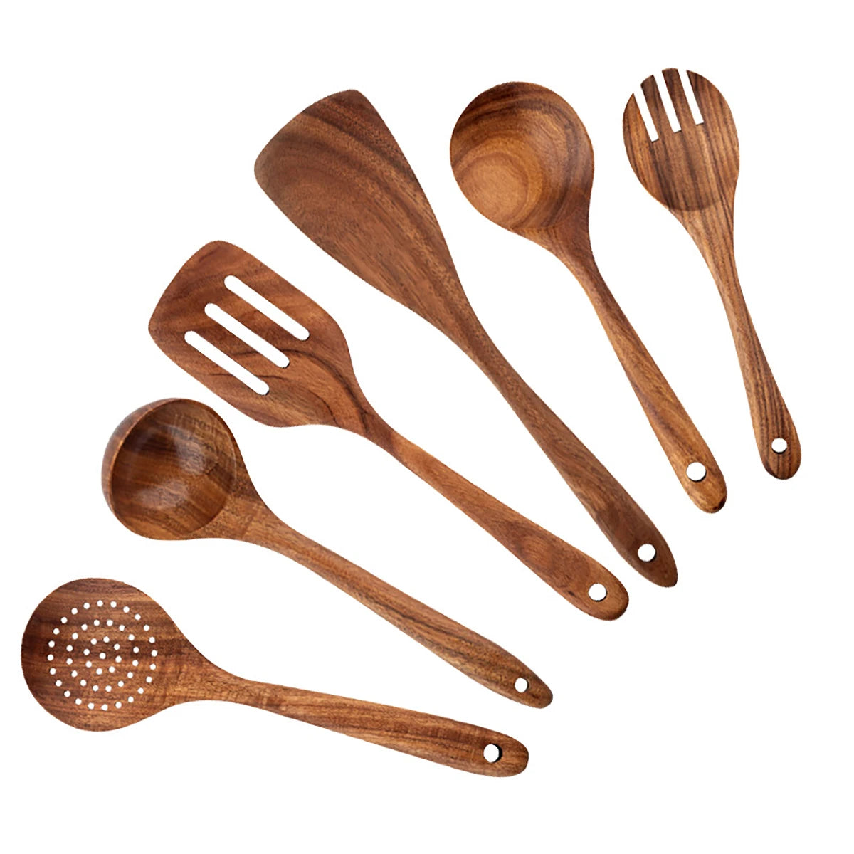 Wooden Kitchen Utensil Set with Storage Holder