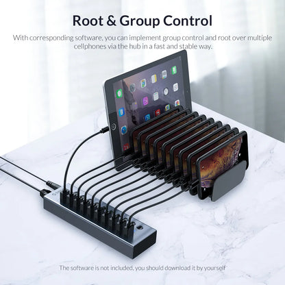 Multi-Port USB 3.0 Data Hub & Power Adapter for PC and Laptop