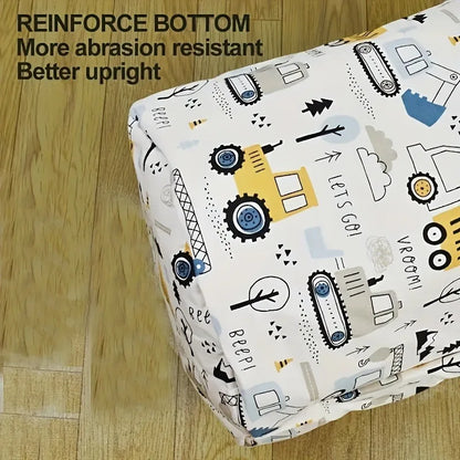Large-Capacity Foldable Construction Vehicle Laundry Basket
