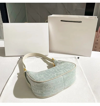 Pleated Crescent Shoulder Bag for Women