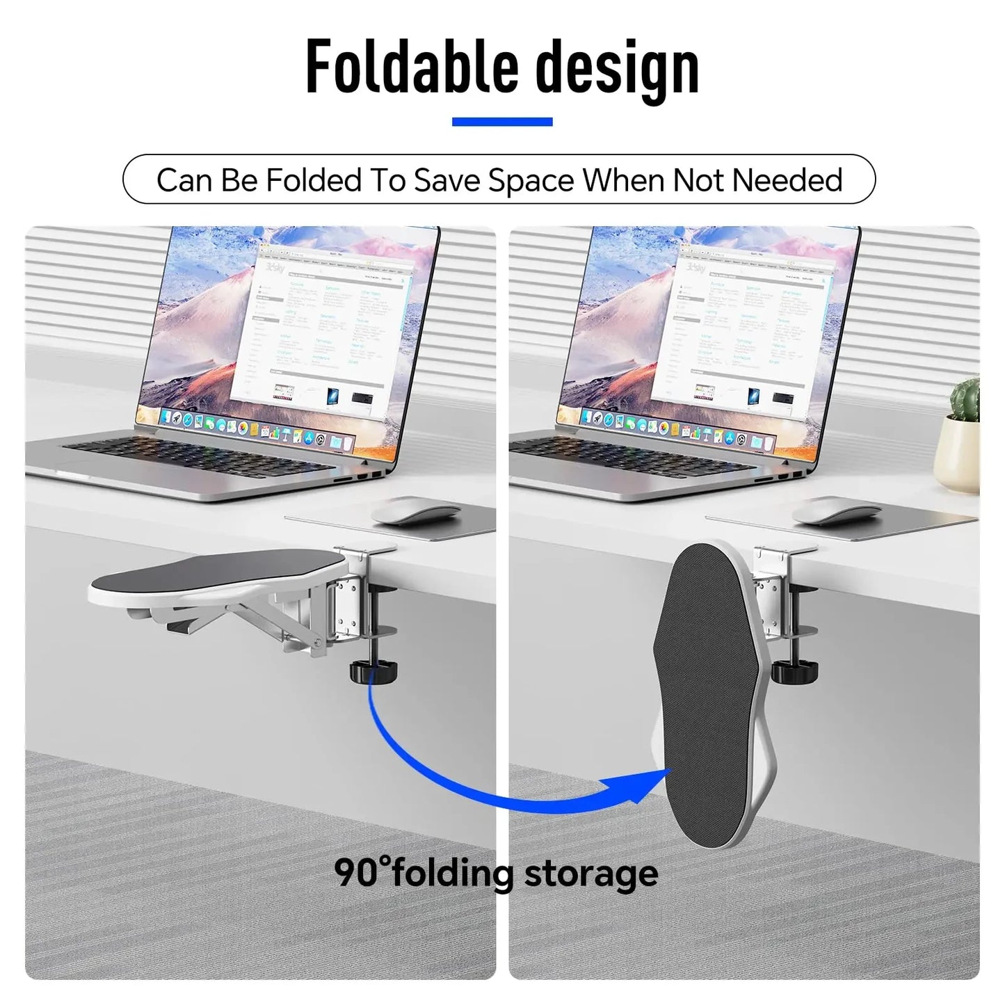 Foldable Rotating Wrist & Elbow Support for Office Desks