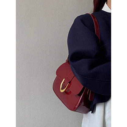 Vintage Horseshoe Buckle Crossbody Shoulder Bag