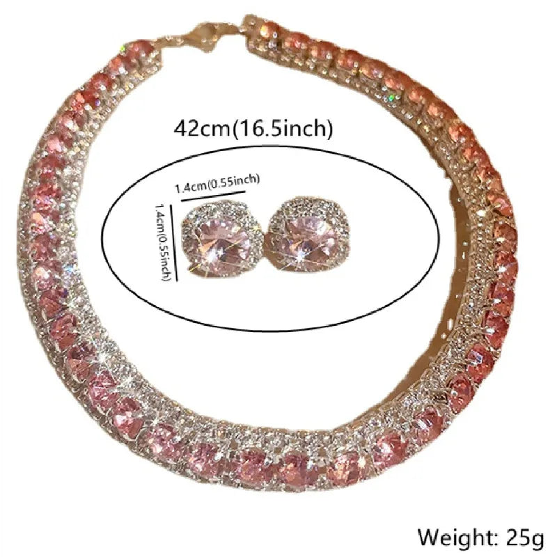 Colorful Crystal Necklace & Earring Set