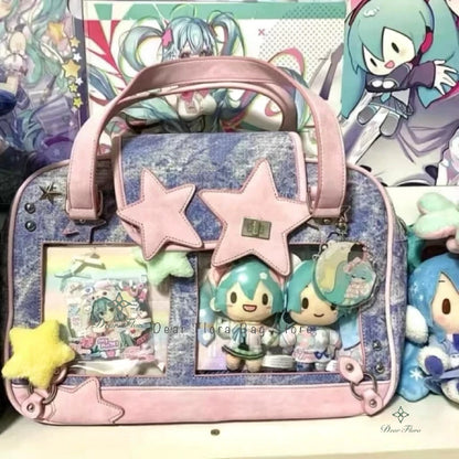 Transparent DIY Ita Shoulder Bag for Pins & Collectibles