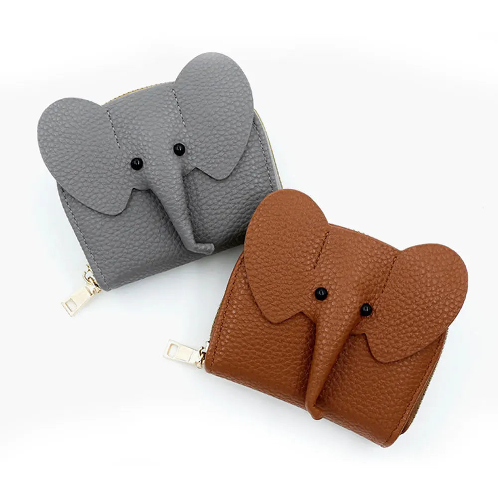 Cute Elephant Women’s Zip Card Wallet