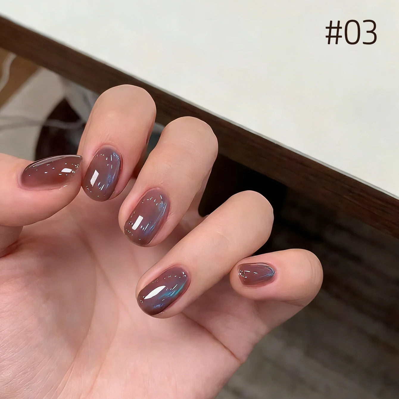Brown Gold Cat Eye Gel Nail Polish
