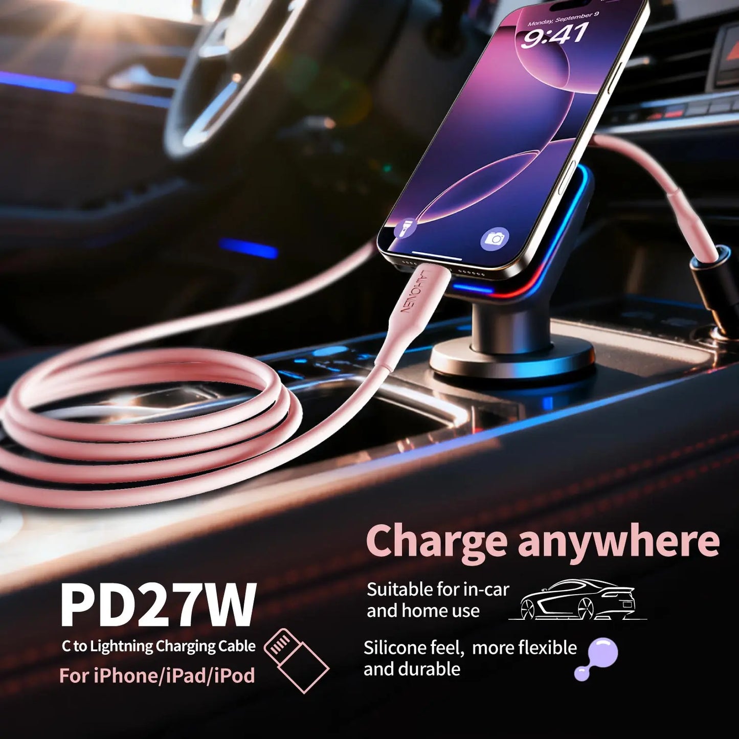 Silicone USB-C to Lightning Cable
