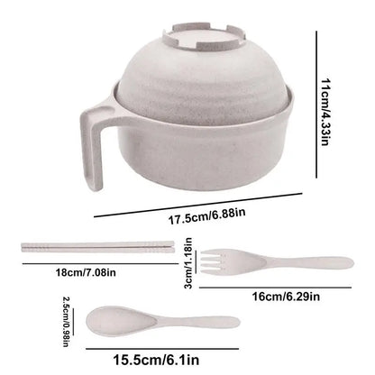 Microwave Ramen Cooker Bowl Set with Utensils