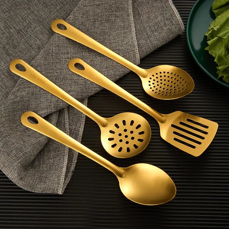 Gold Stainless Steel Kitchen Utensil Set