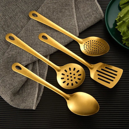 Gold Stainless Steel Kitchen Utensil Set