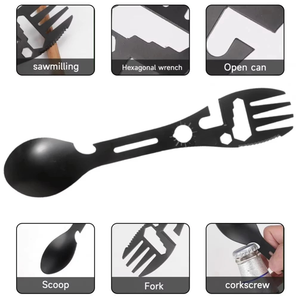 Stainless Steel Camping Spork Multi-Tool