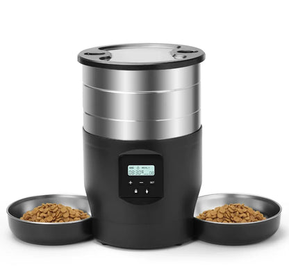 4.5L Smart Automatic Pet Feeder with Dual Stainless Steel Bowls
