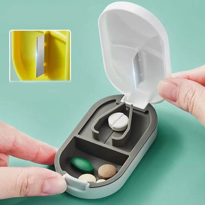 Portable Multiple Pill Cutter with Storage Box