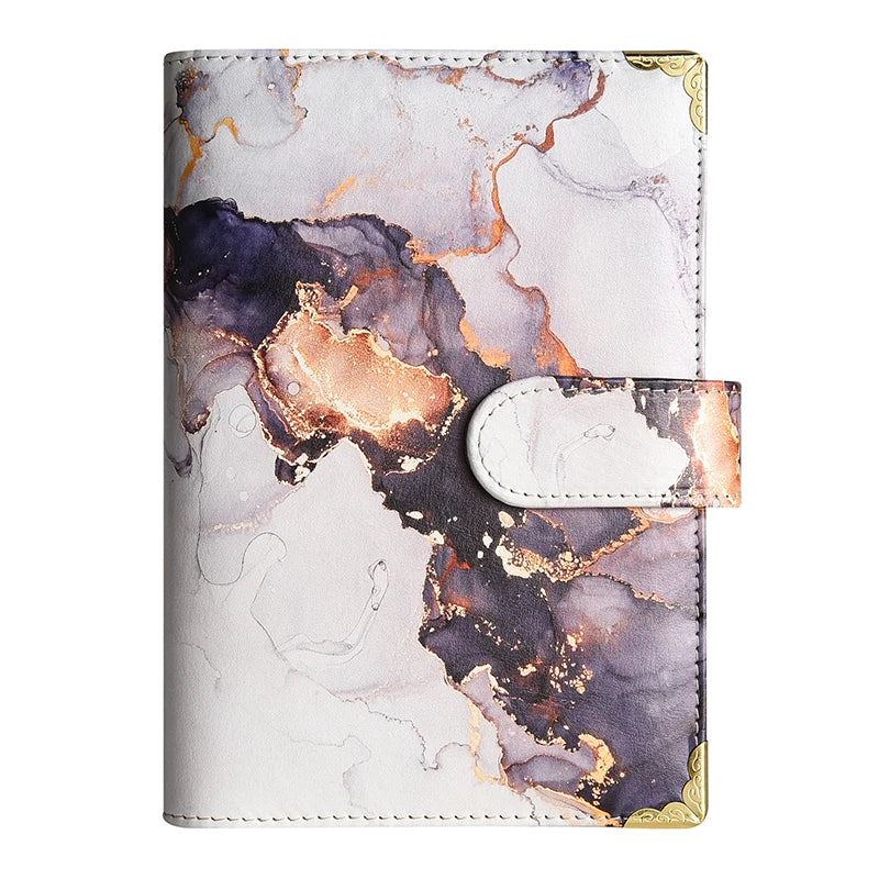 A6 Marble Budget Planner Binder with Cash Envelopes