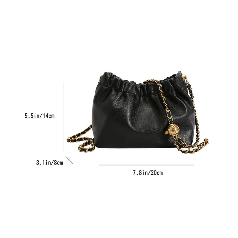 Pleated Chain Shoulder Bag for Women