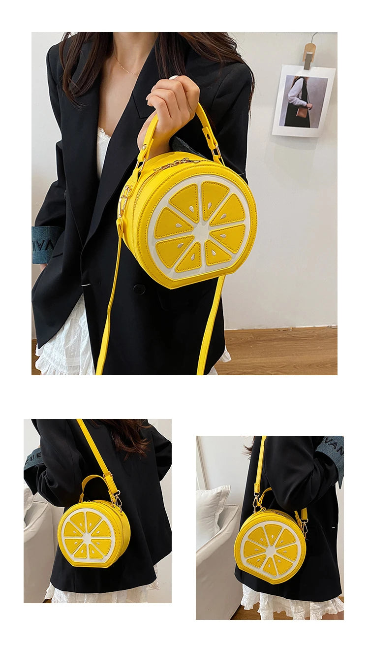 Citrus Slice Round Crossbody Bag