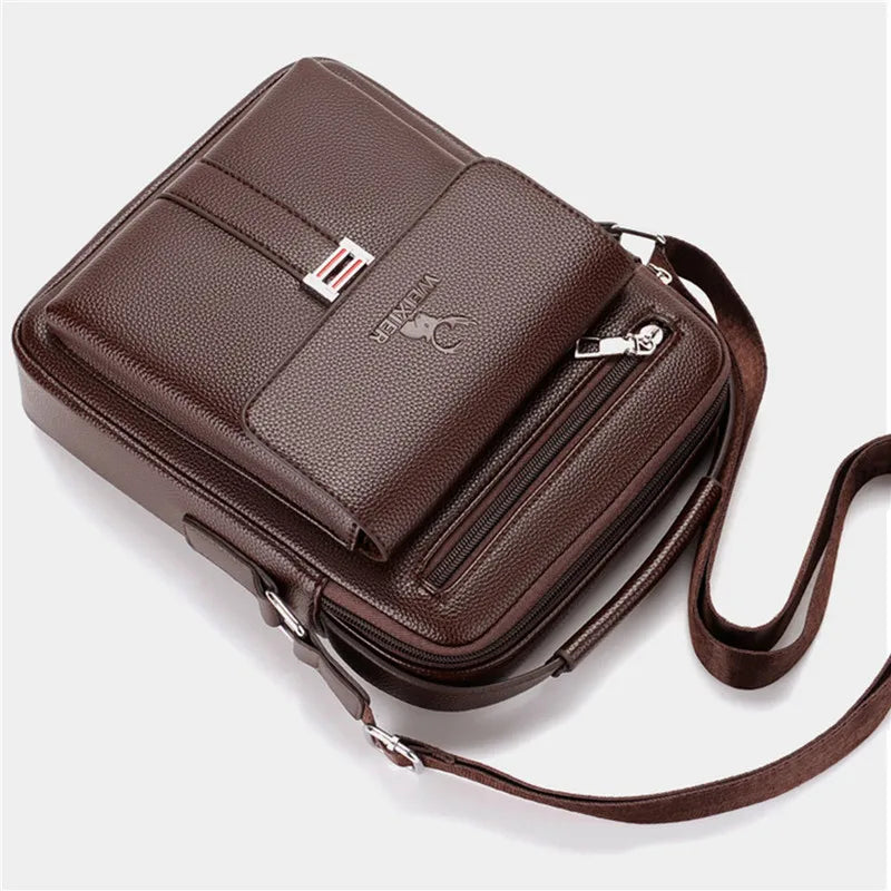 Men's Genuine Leather Crossbody Shoulder Bag