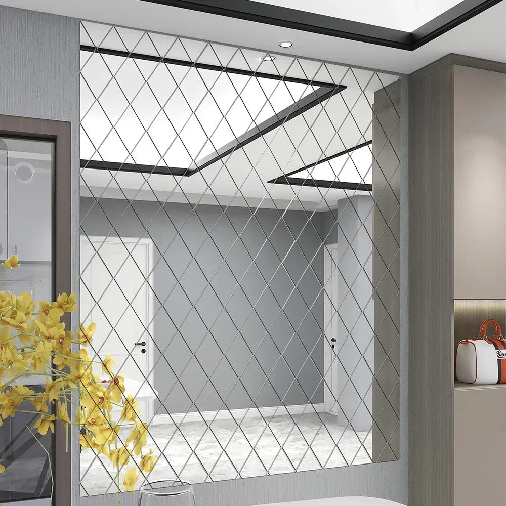3D Diamond Acrylic Mirror Wall Stickers