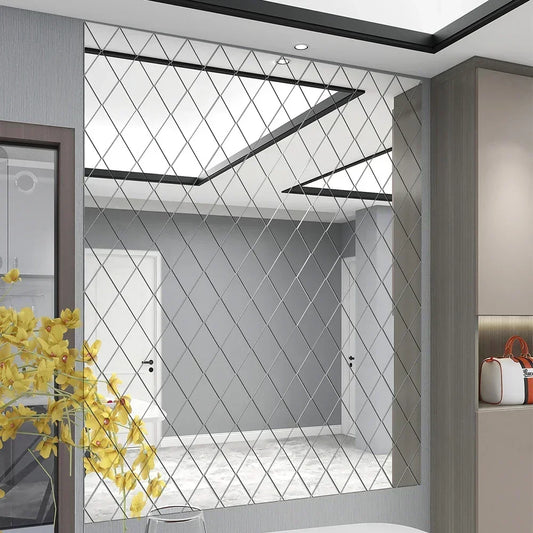 3D Diamond Acrylic Mirror Wall Stickers