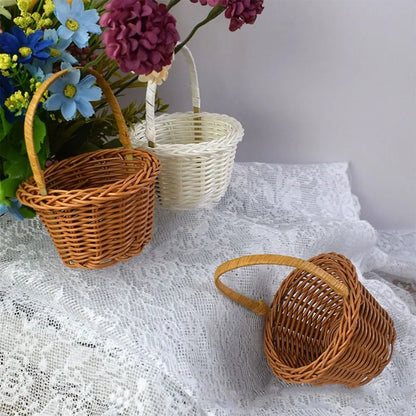 Handwoven Rattan Flower & Storage Basket