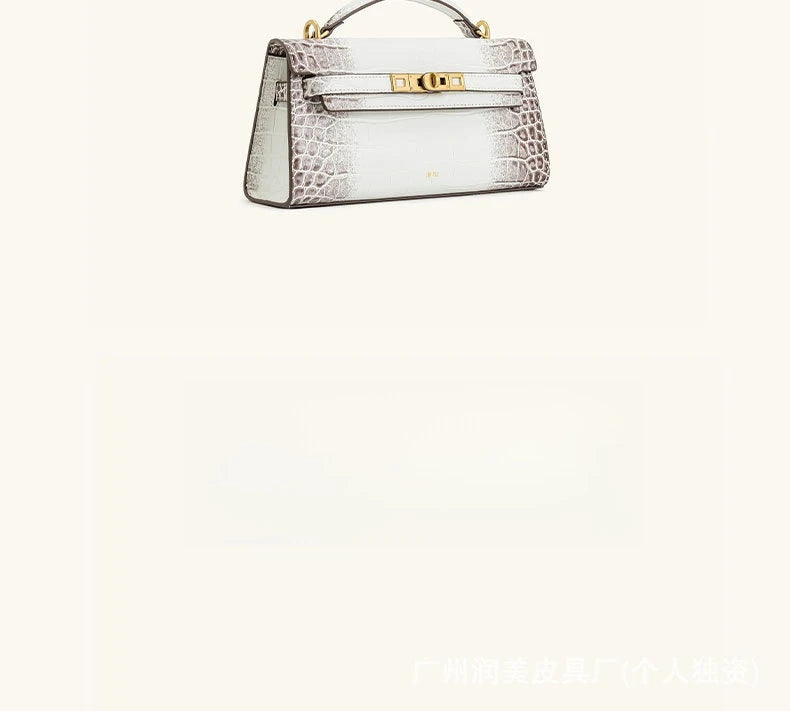 Crocodile Pattern Top Handle Satchel
