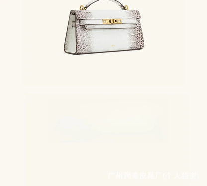Crocodile Pattern Top Handle Satchel