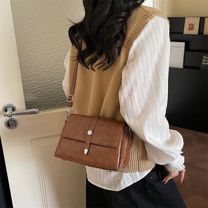 Vintage Flap Crossbody Satchel Bag