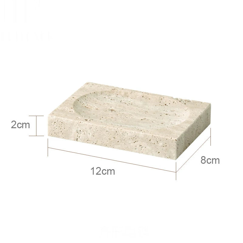 Travertine-Style Bathroom Accessories Set