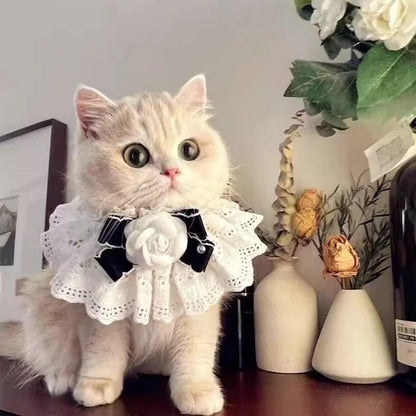 Silk Wedding Style Cat & Dog Collar with Bow Tie