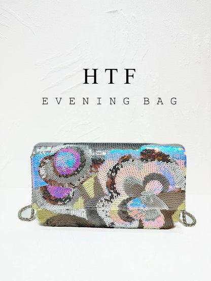 Floral Sequin Evening Clutch Bag