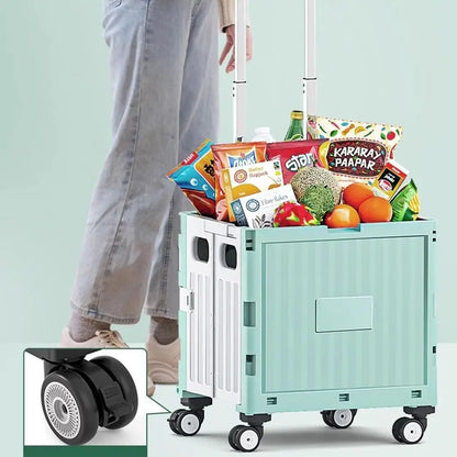 Foldable Camping Trolley Storage Box with Wheels