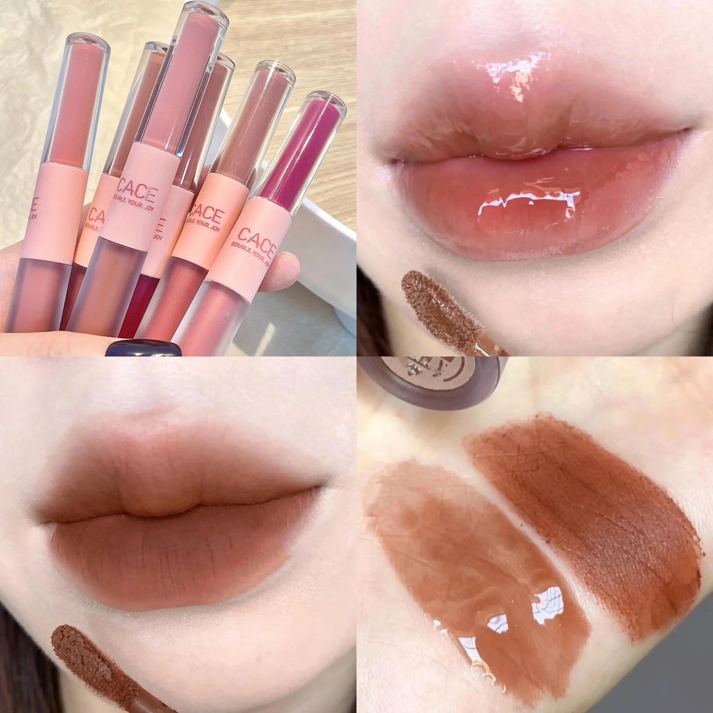 CACE Double-Head Lip Gloss & Matte Lipstick