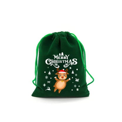 5-Piece Christmas Velvet Drawstring Gift Bags
