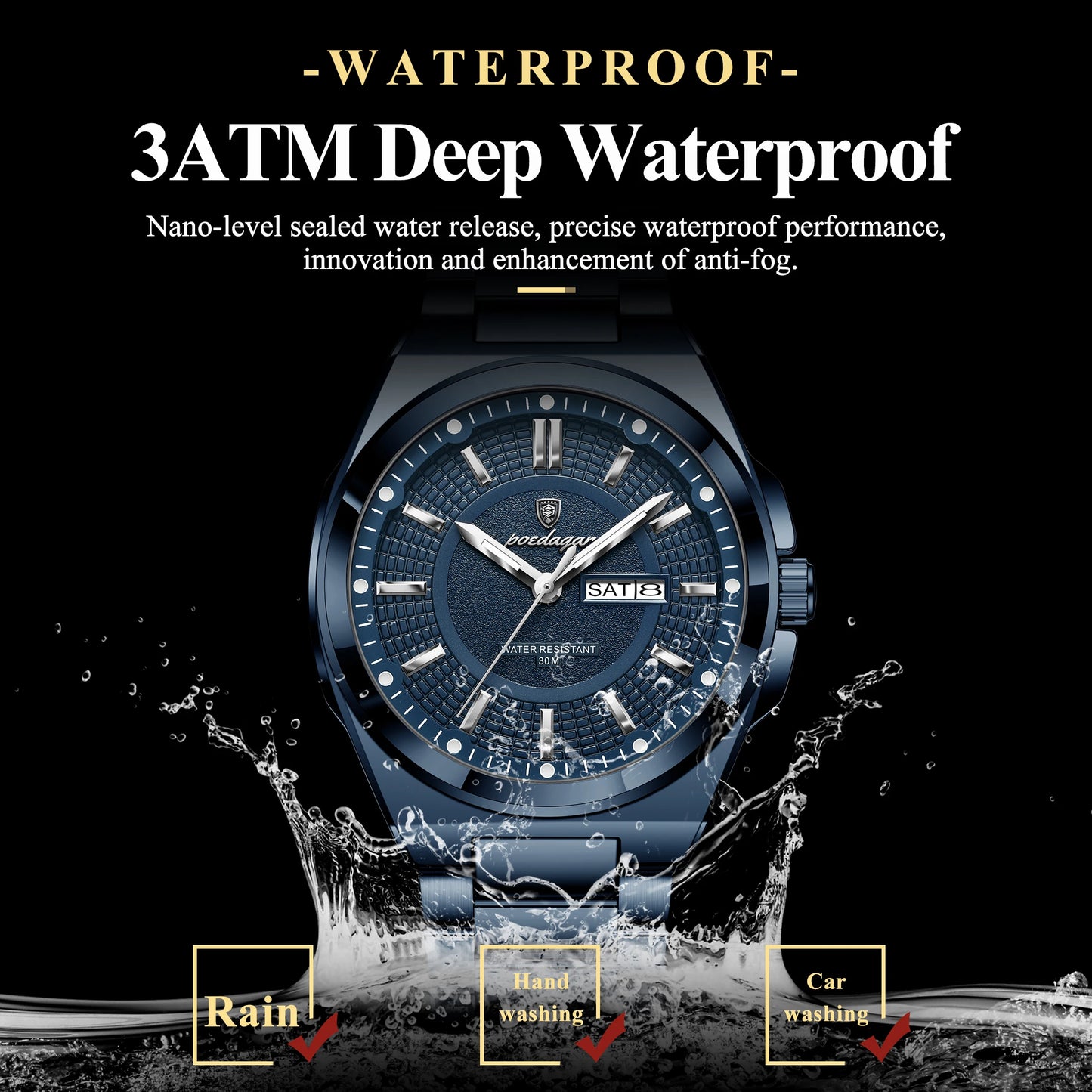 Men's Stainless Steel Quartz Business Watch