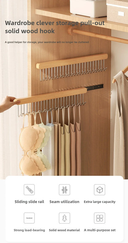 Retractable Wooden Wall Hanger