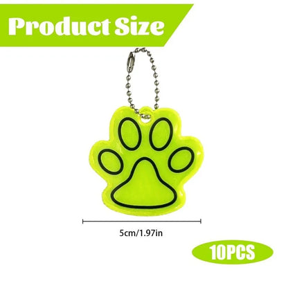 Double-Sided Reflective Paw Charm for Keys, Bags & Pet Accessories