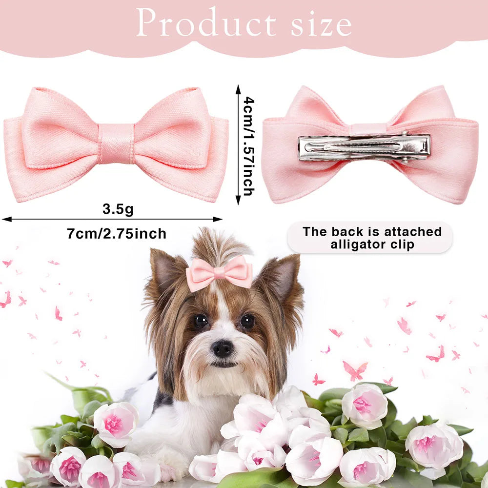 2PCS Dog Hair Bow Clips
