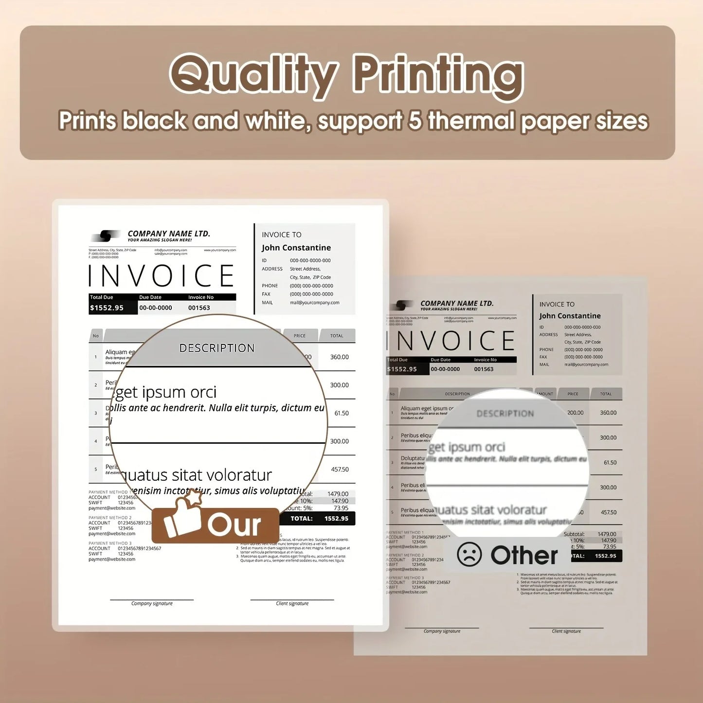 A4 Thermal Paper Rolls for Portable Thermal Printers